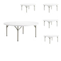 72" Round Granite White Folding Table 5 Pack E998