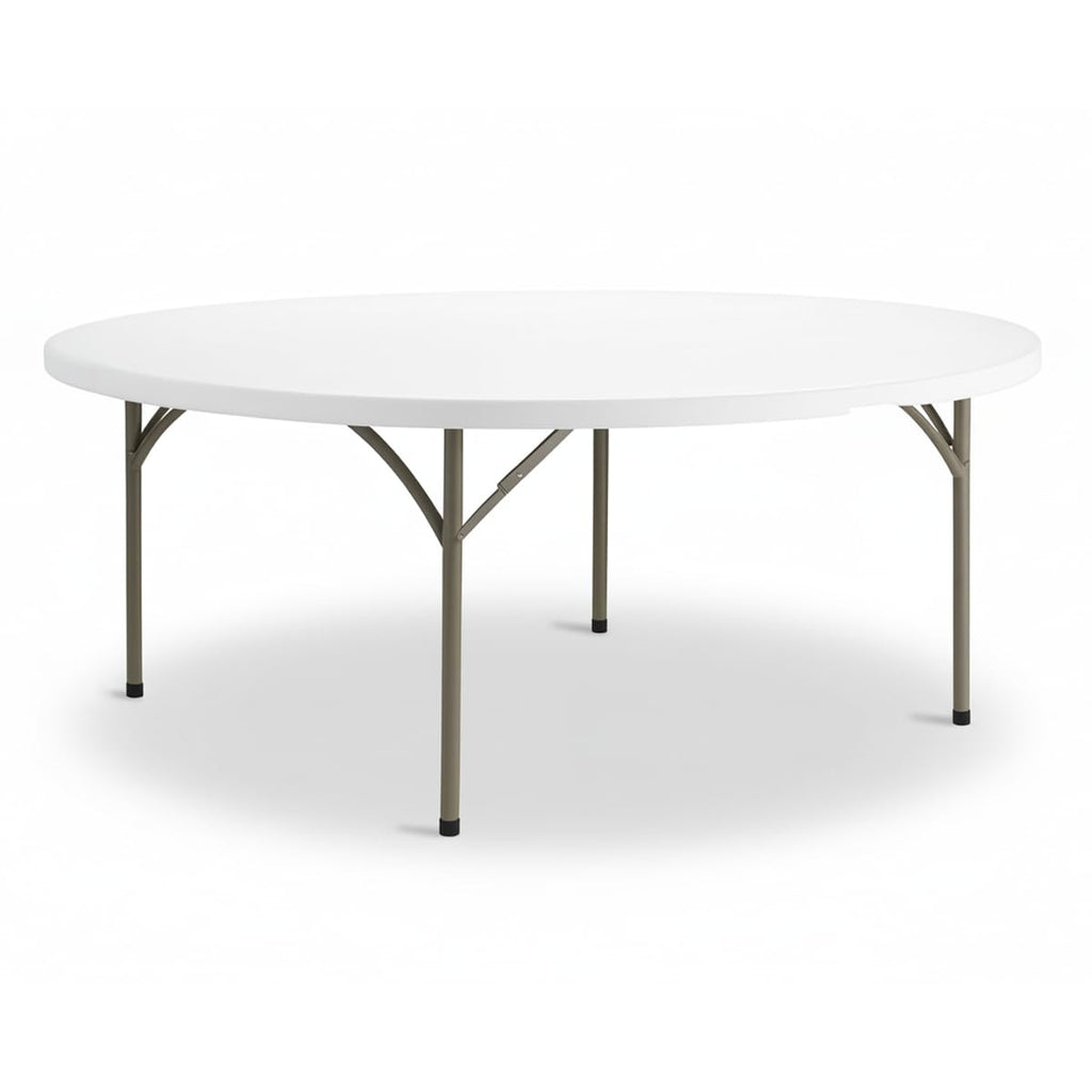72" Round Granite White Folding Table 5 Pack E998
