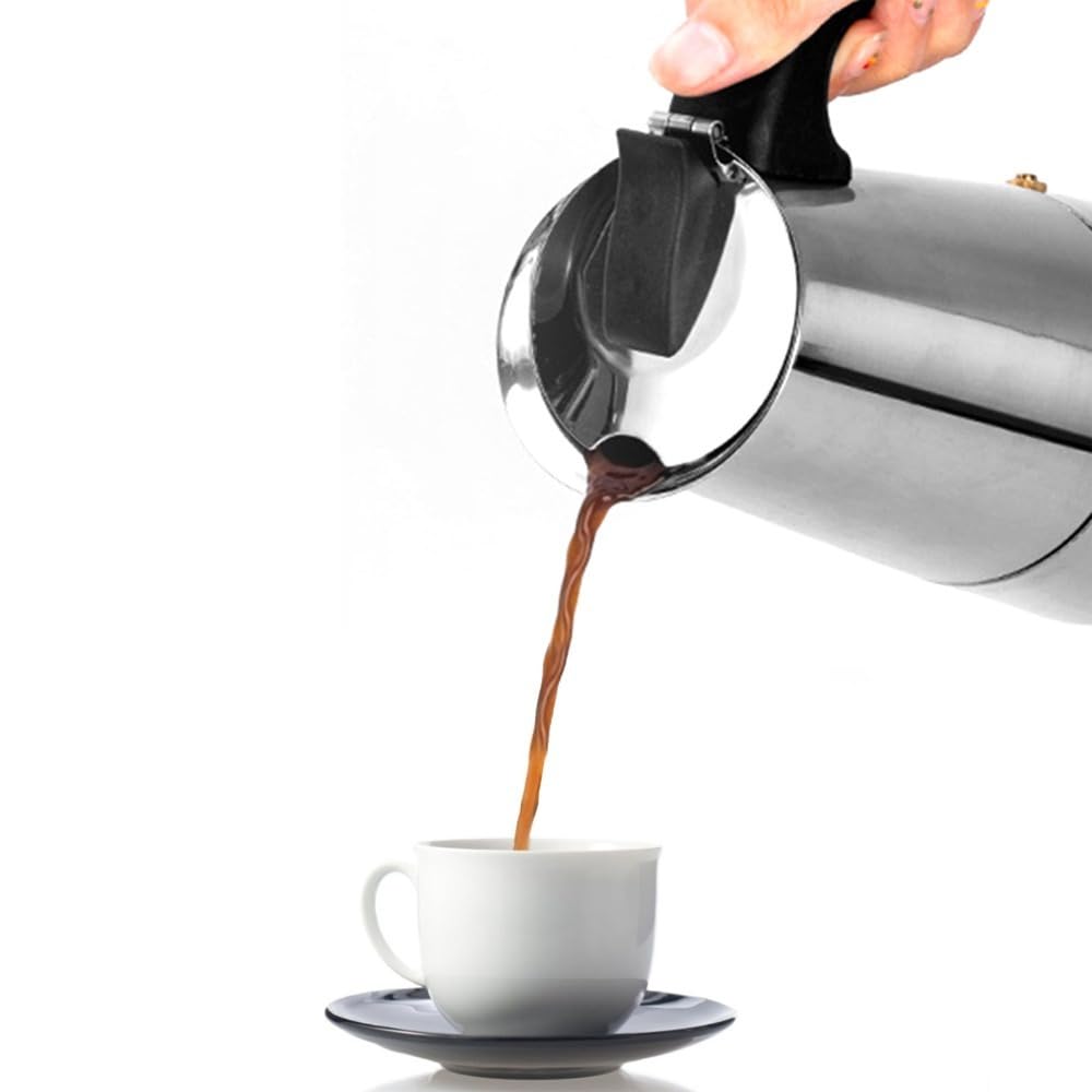 4 Cup Stainless Steel Stovetop Moka Pot V2319