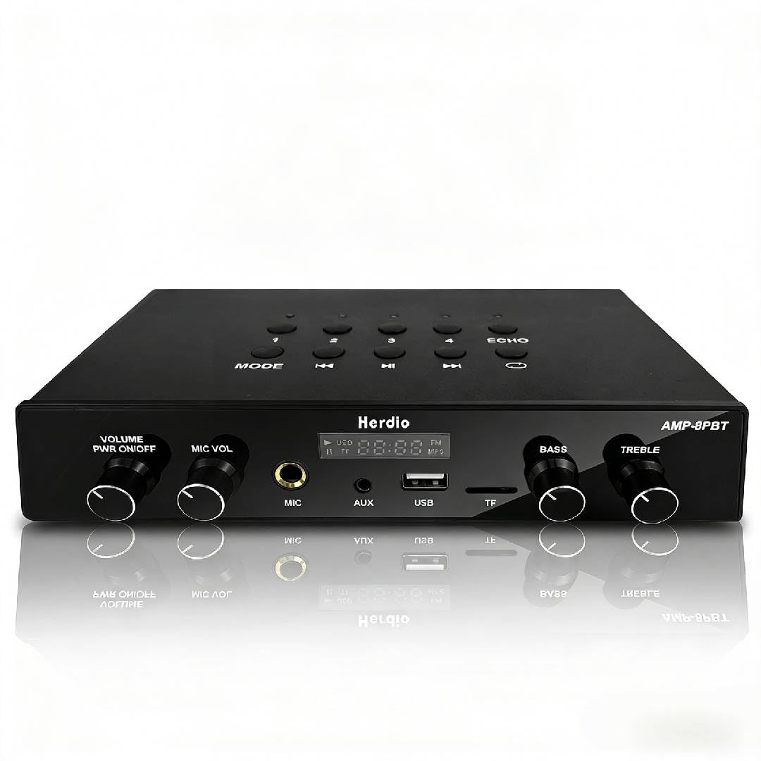 60W 8 Channel Bluetooth Stereo Audio Amplifier Receiver D143