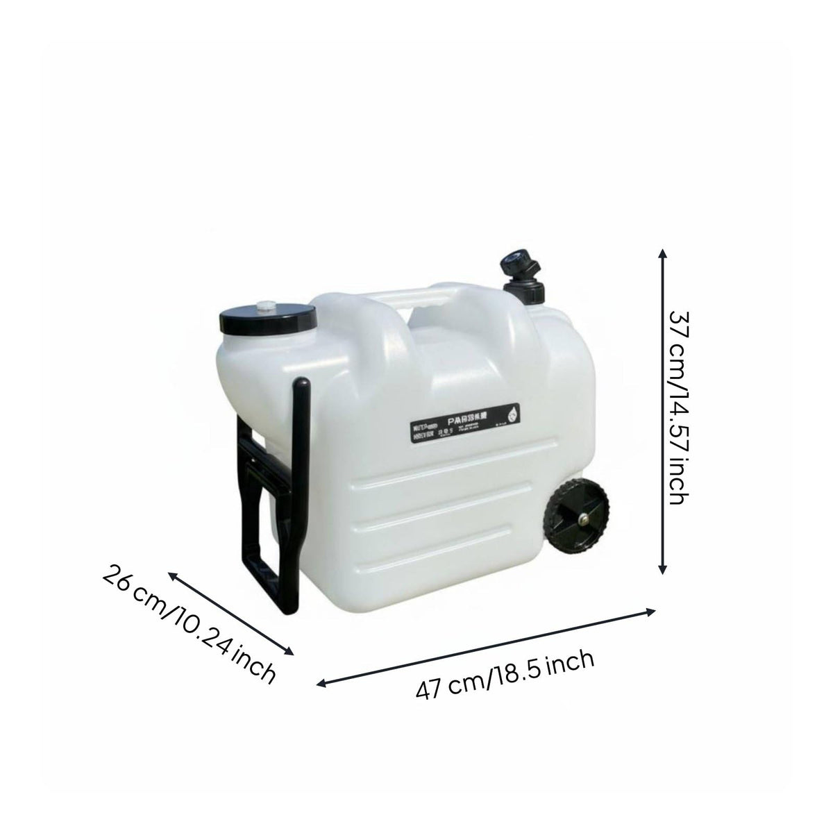 Black Portable Water Container with Faucet and Wheels I822