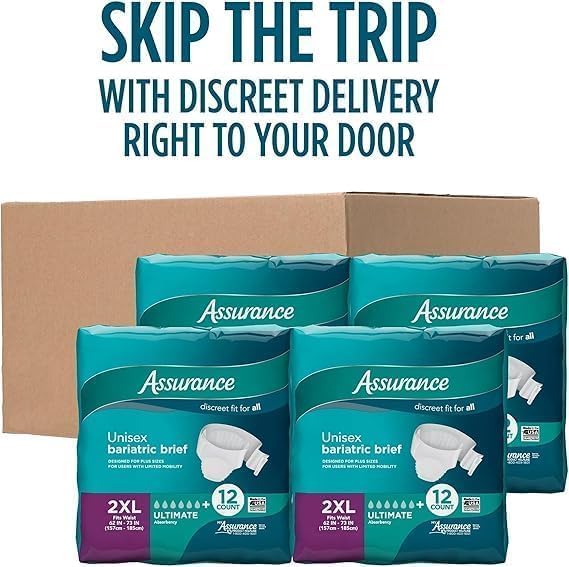Maximum Absorbency Unisex Adult Briefs White 2XL 48 Count X627526