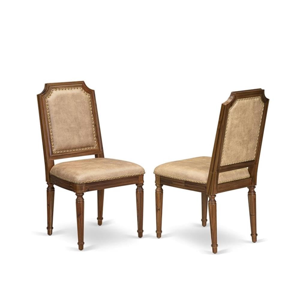 9-Piece Acacia Wood Dining Set with Beige PU Leather Chairs L4485