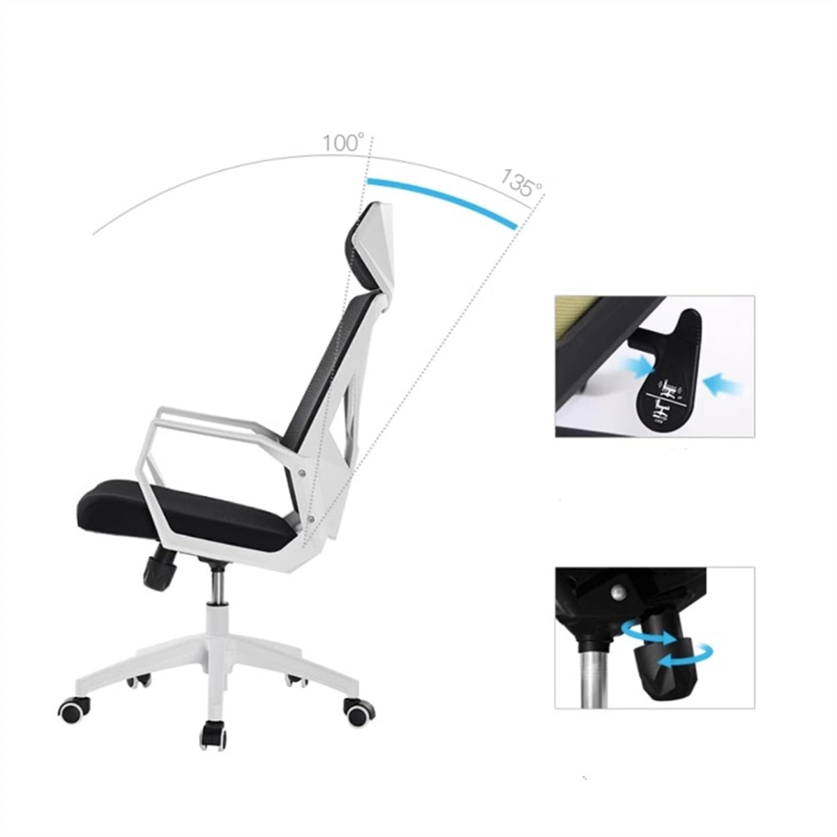 Ergonomic Mesh High Back Office Chair with Pillow T5932