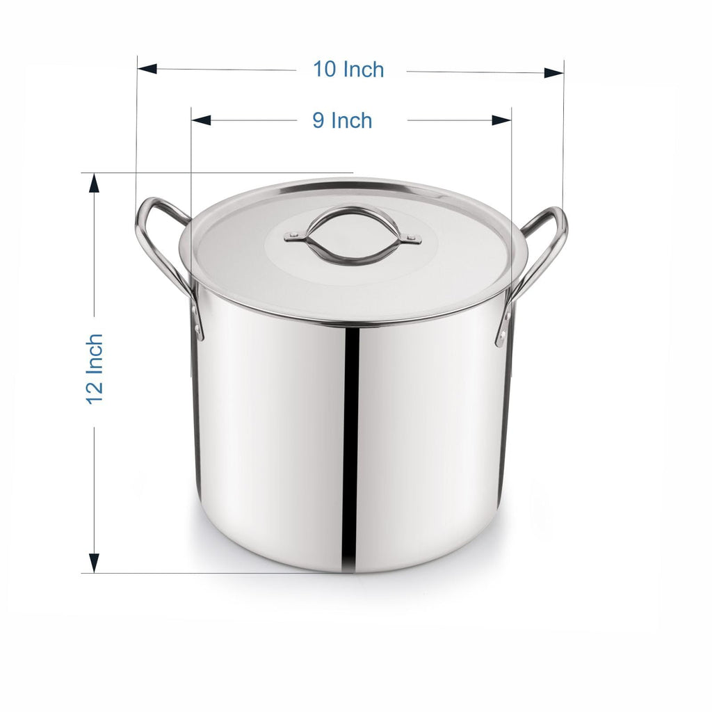 12 Quart Stainless Steel Stock Pot with Metal Lid E1358