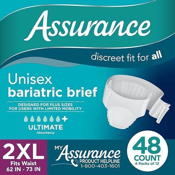 Maximum Absorbency Unisex Adult Briefs White 2XL 48 Count X627526