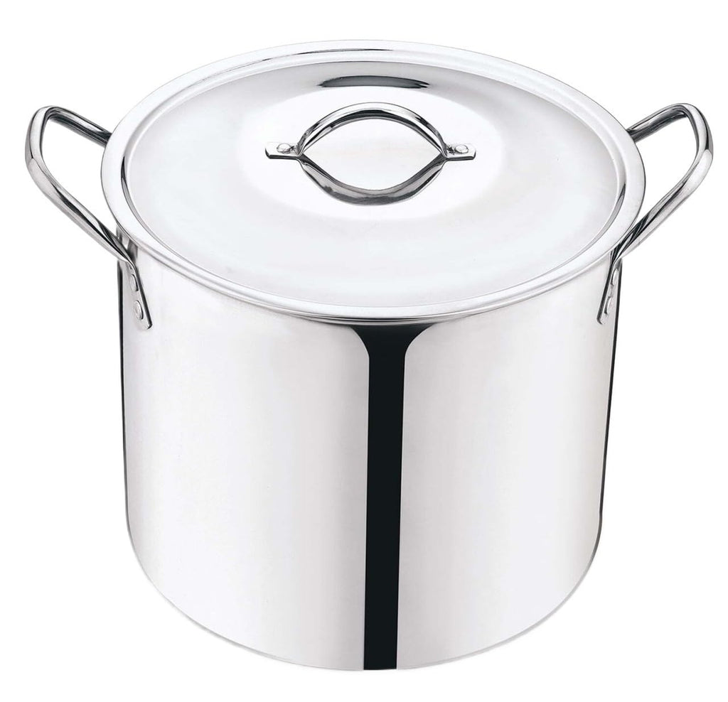 12 Quart Stainless Steel Stock Pot with Metal Lid E1358