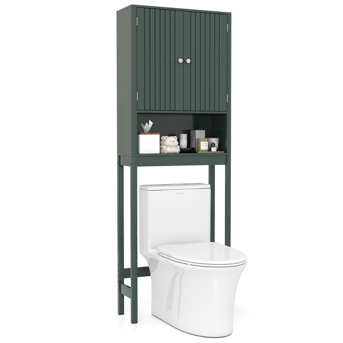 Over The Toilet Storage Cabinet with Fluted Doors C75840