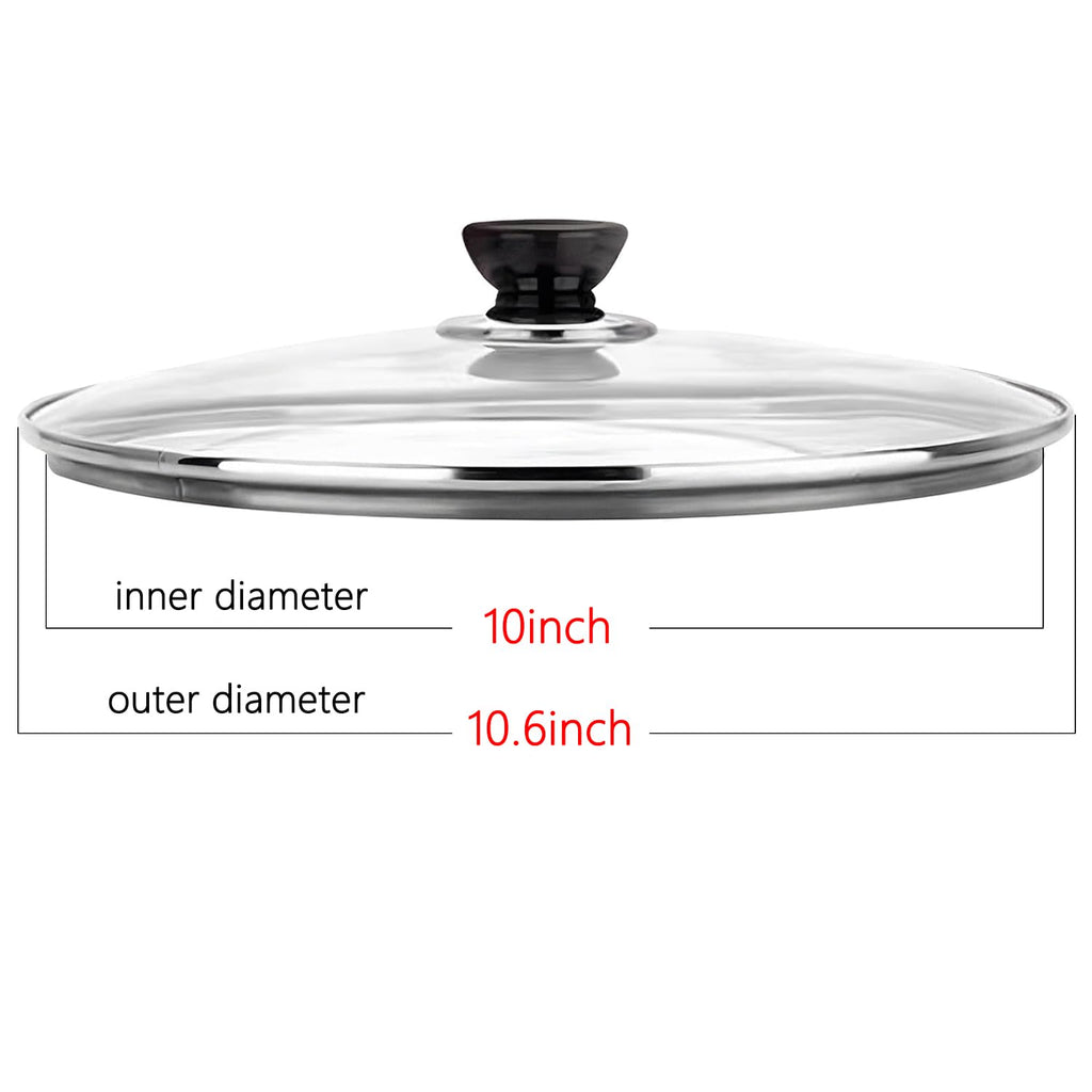 10 Inch Tempered Glass Replacement Pan Lid with Steam Vent X759