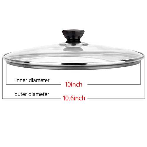 10 Inch Tempered Glass Replacement Pan Lid with Steam Vent X759