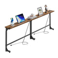 78.75” Narrow Adjustable Console Table with Outlet I655