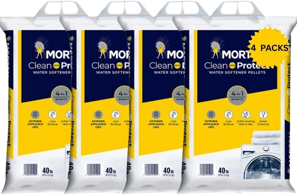 Water Softener Salt Pellets 4 Pack 160 lbs Sodium Chloride Z98901