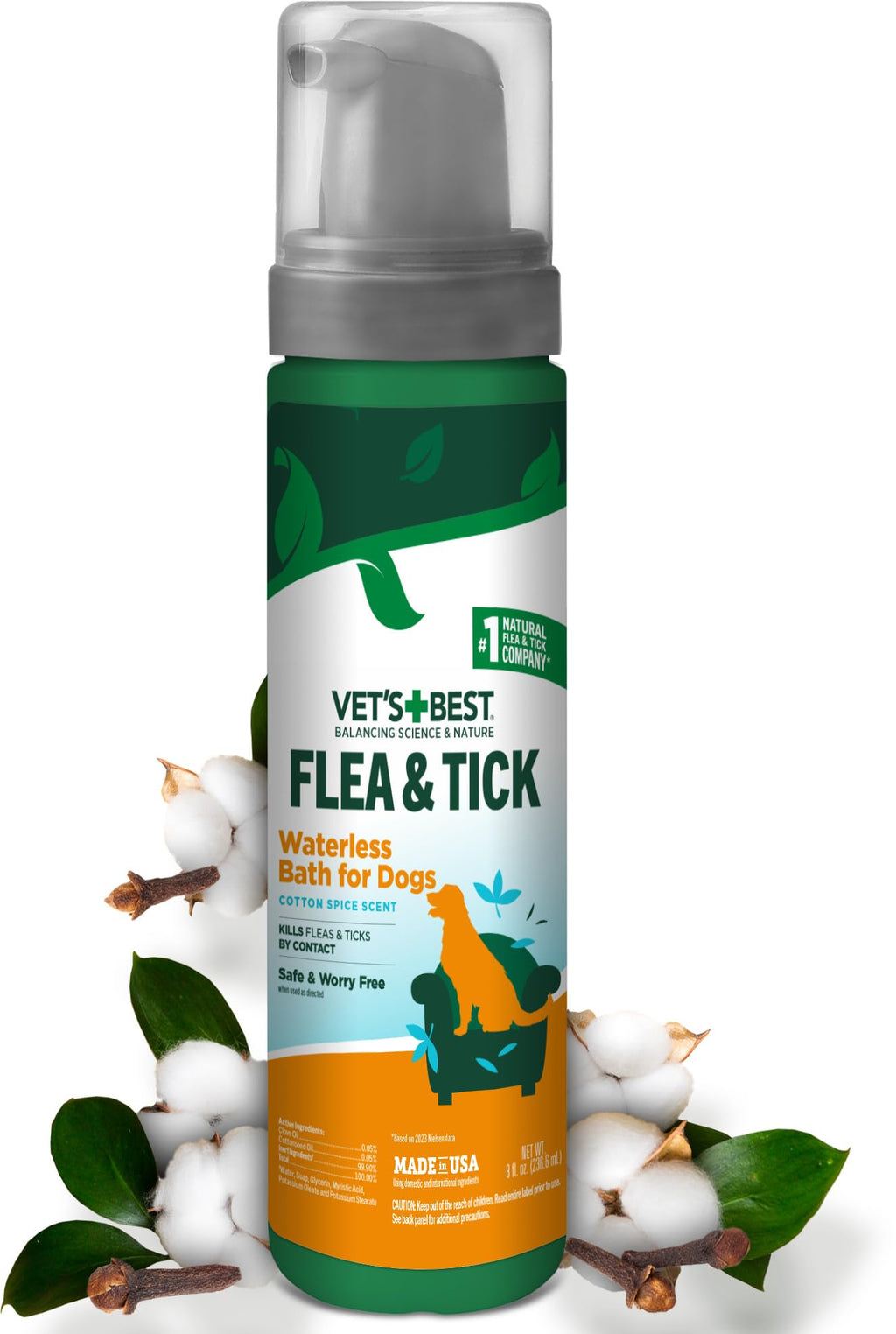 Waterless Flea & Tick Bath for Dogs 8 oz H68347