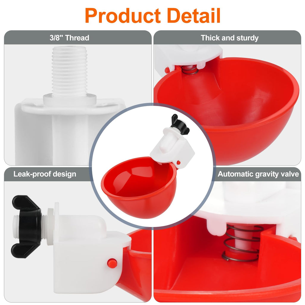 6 Pack Automatic Chicken Waterer Cups W69670