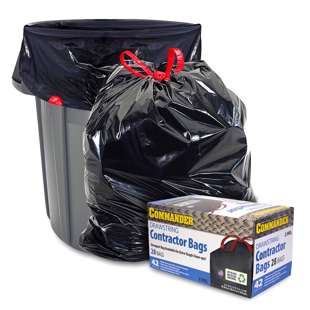 42 Gallon 2 MIL Black Heavy Duty Trash Bags U735022
