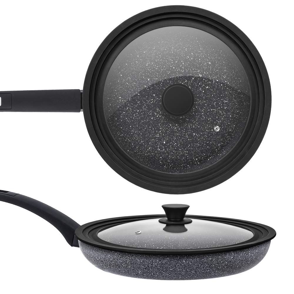 Tempered Glass Universal Lid with Silicone Rim Fits 10.5", 11" and 12" Cookware A2115