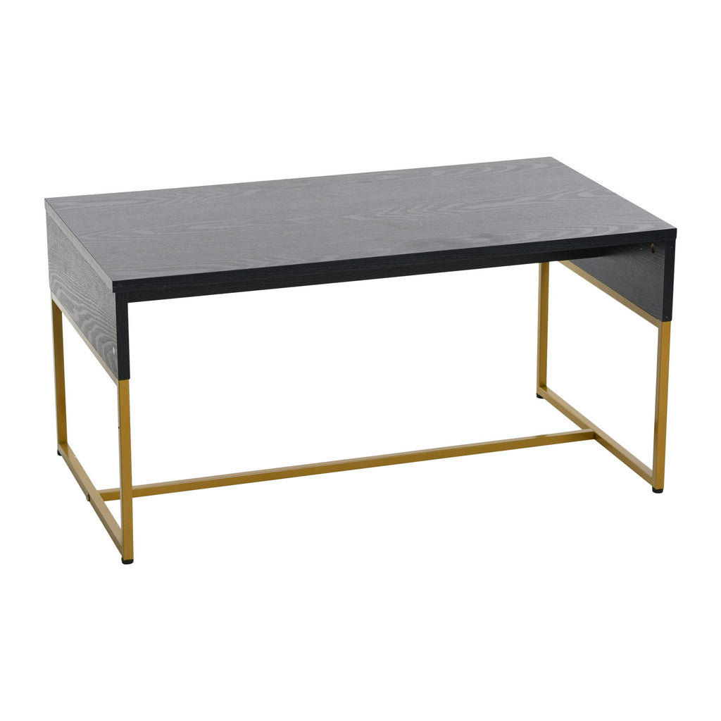 Black Oak Finish Coffee Table with Iron Base K186329