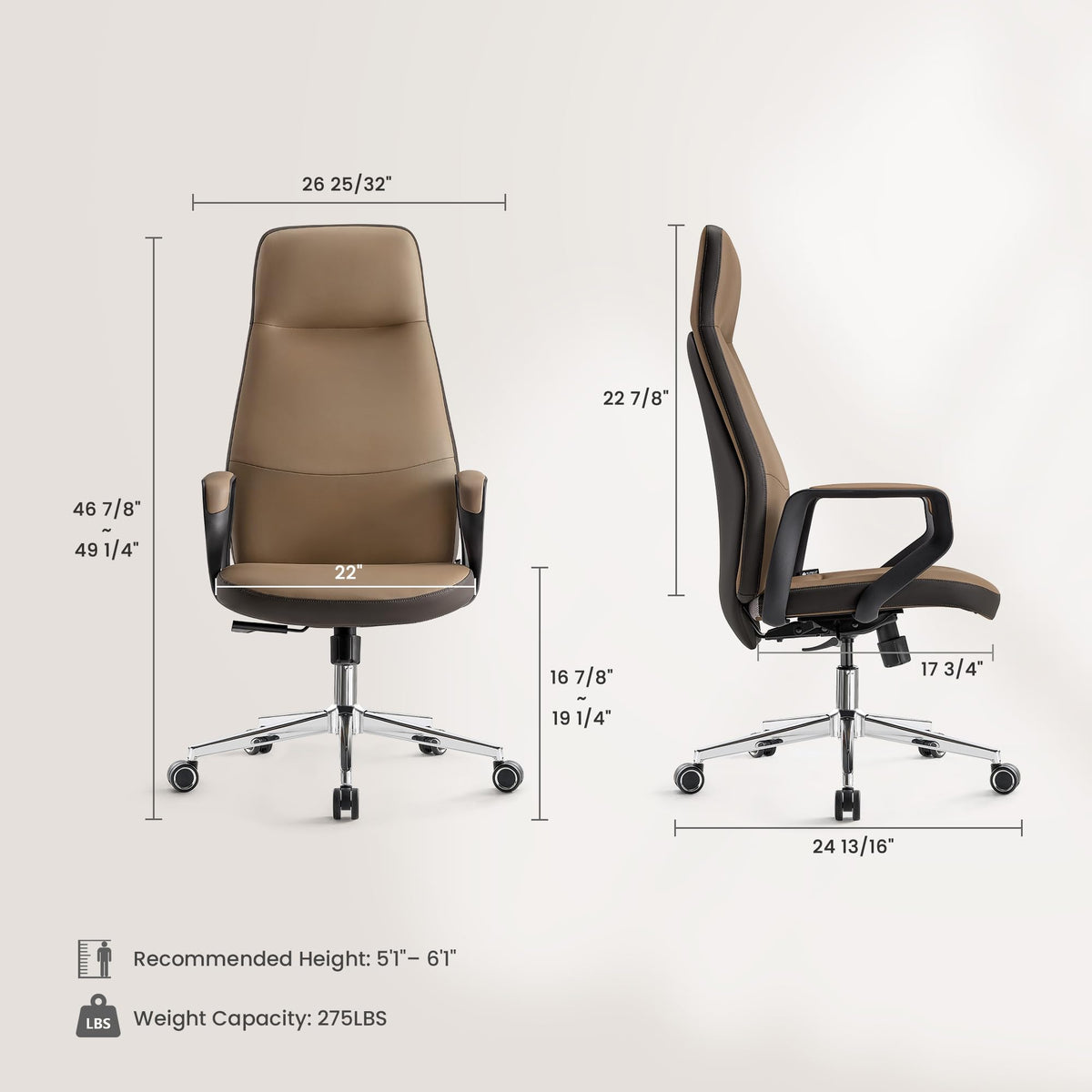 Brown Leather Executive Office Chair P9990