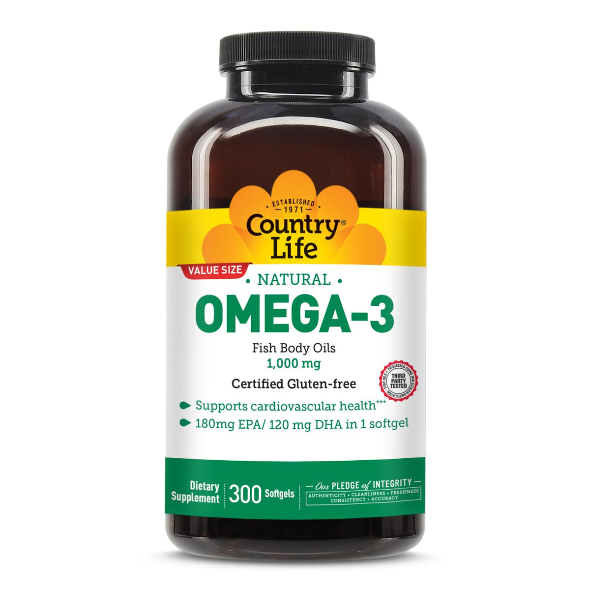 Omega-3 Fish Oil 1,000 mg 300 Softgels T26380