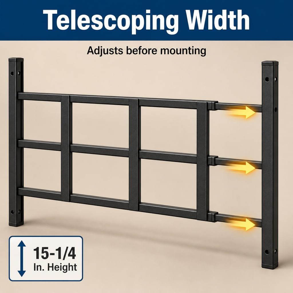 Black Carbon Steel 3-Bar Window Grill I34933