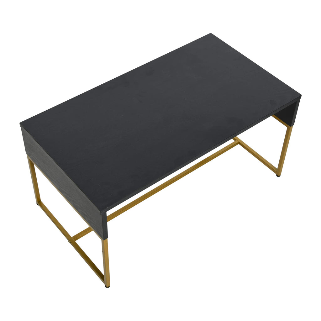 Black Oak Finish Coffee Table with Iron Base K186329