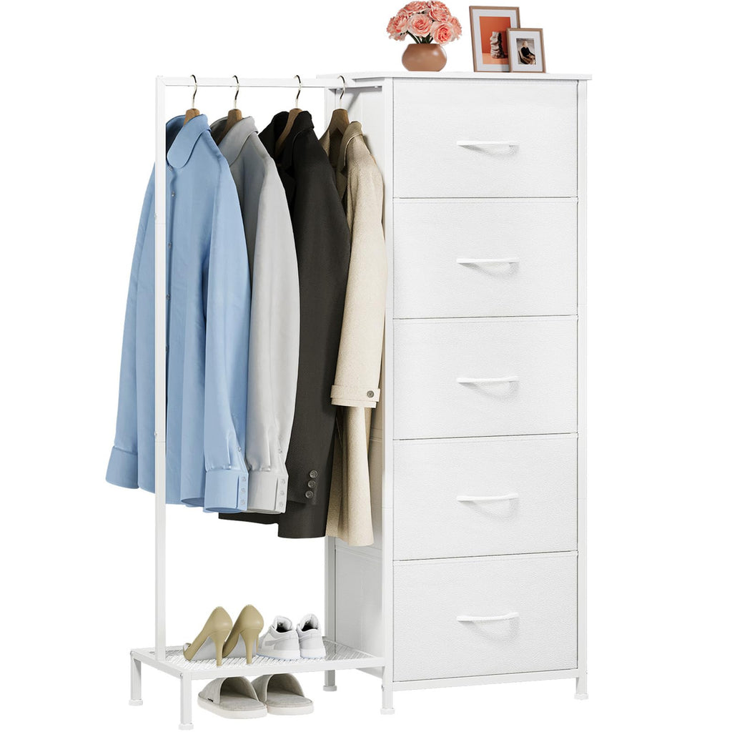Dresser with Hanging Rack, 5 Drawers E9546