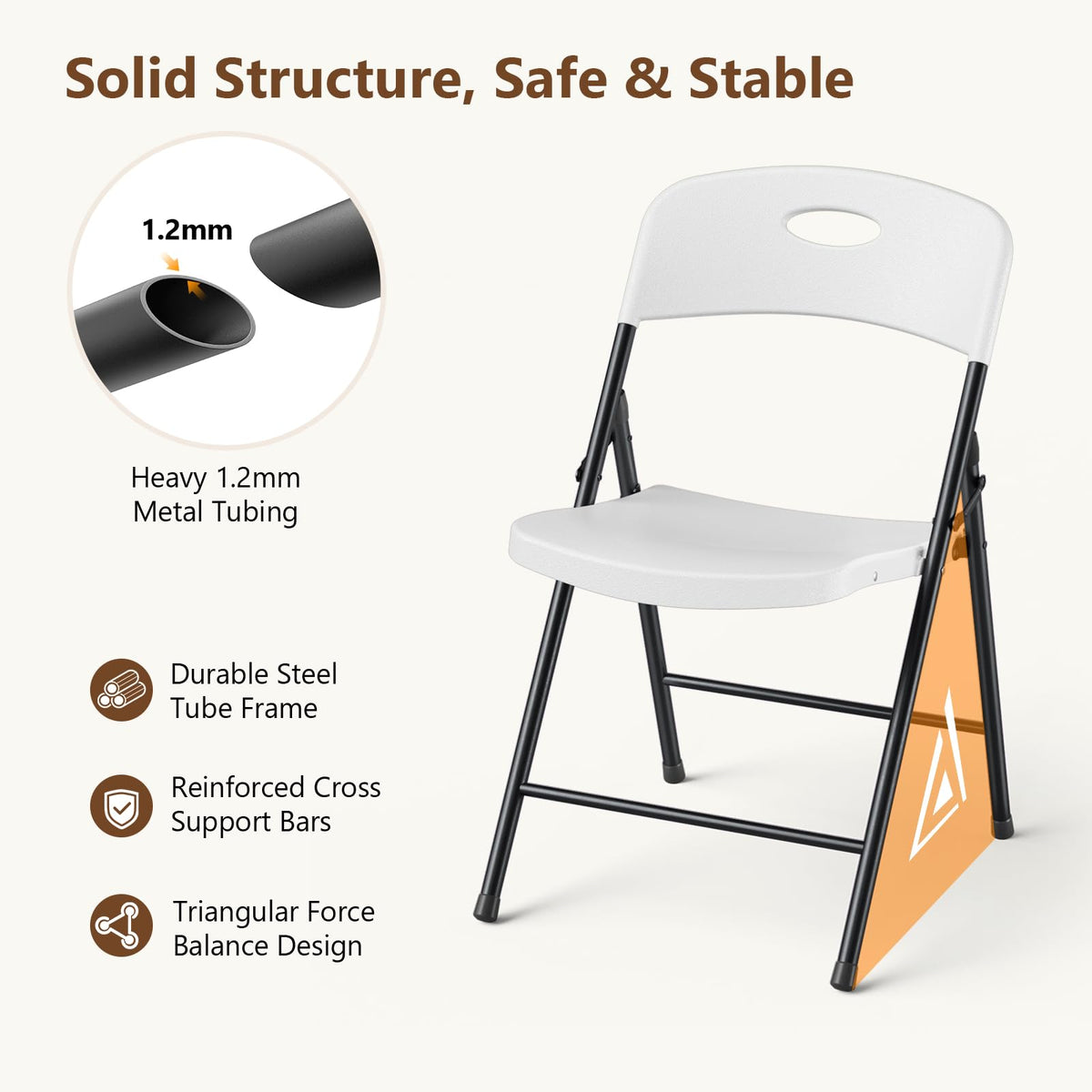 White 10 Pack Plastic Folding Chair Y871247