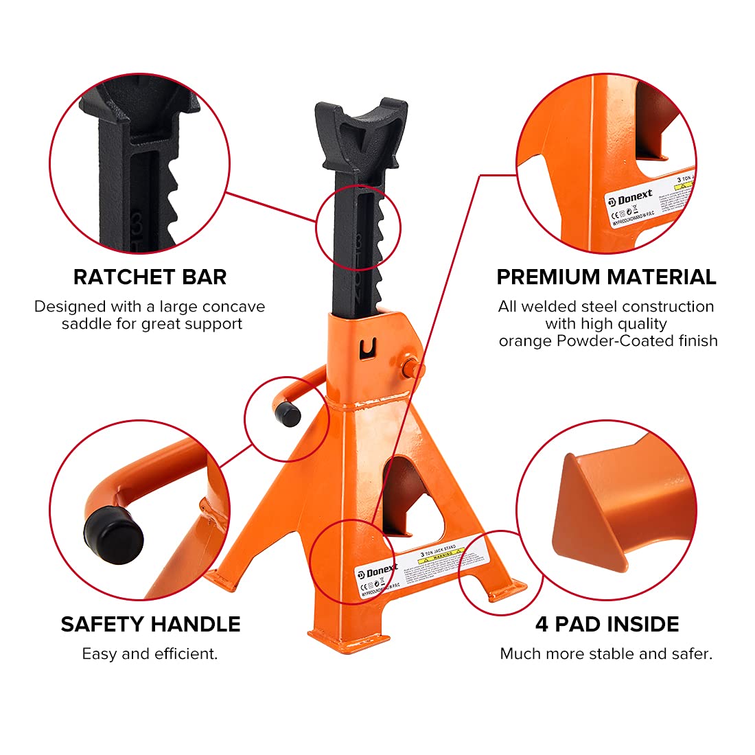 Steel Floor Jack and Orange Jack Stands R164