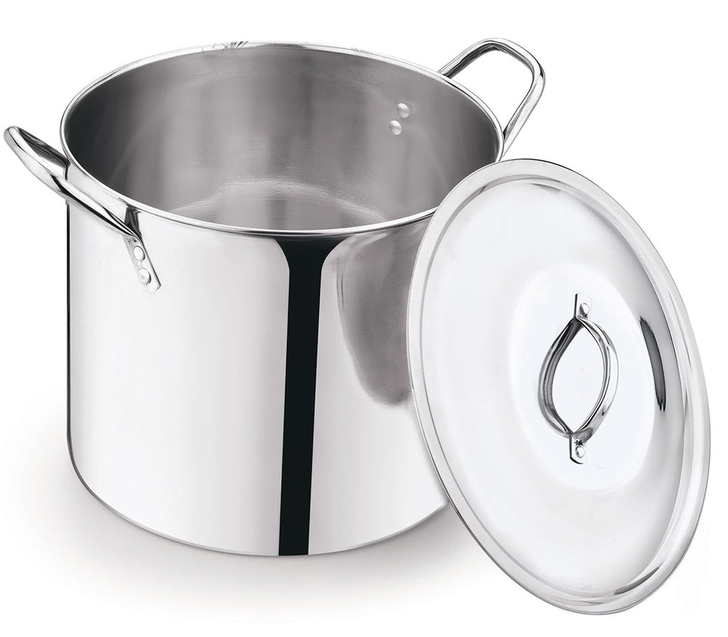 12 Quart Stainless Steel Stock Pot with Metal Lid E1358