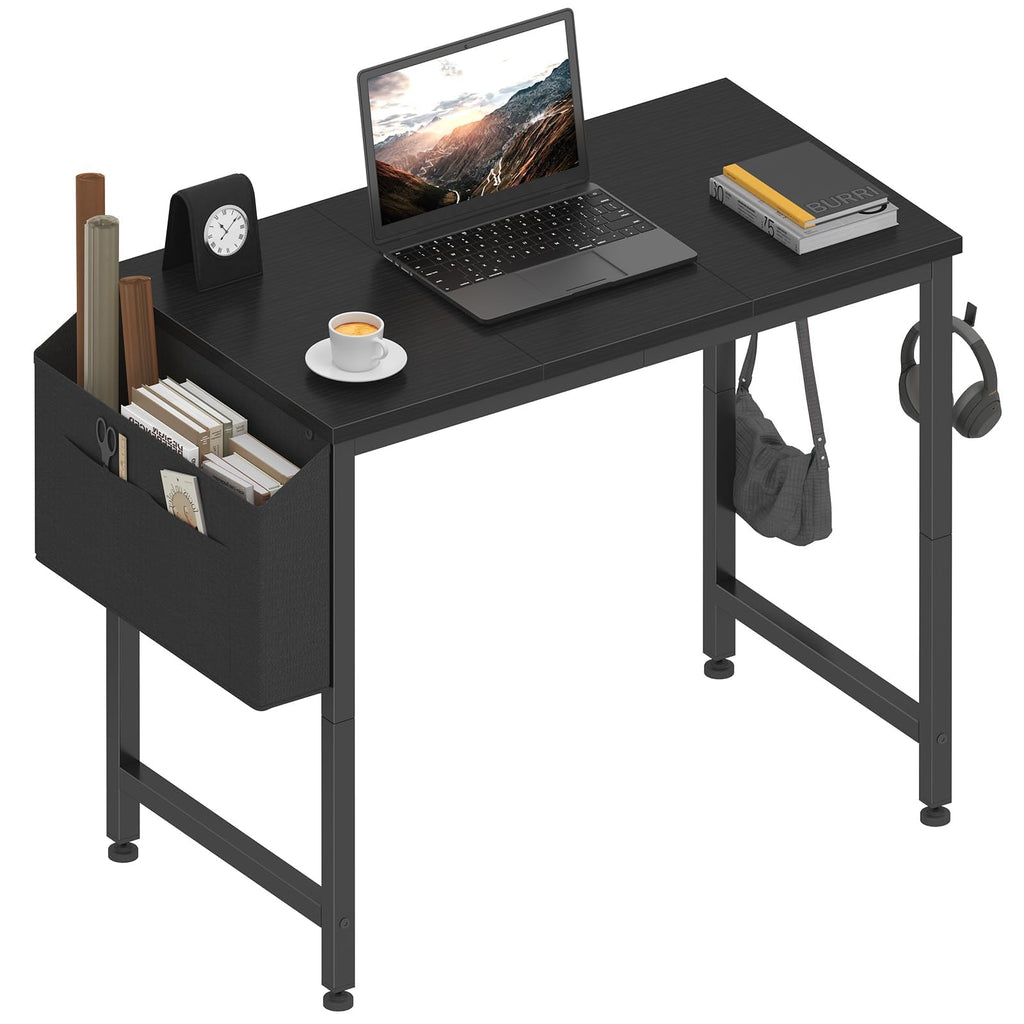 Black 32 Inch Small Desk with Storage Bag M590