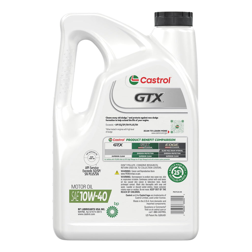 10W-40 Conventional Motor Oil, 5 Quarts K412019