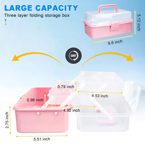 10 Inch 3 Layer Tackle Box Organizer with 2 Trays D681