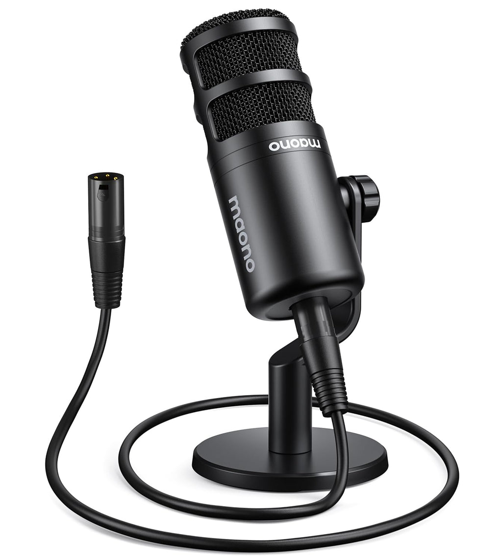 XLR Podcast Microphone, Cardioid Dynamic Metal Desk Mic G144956
