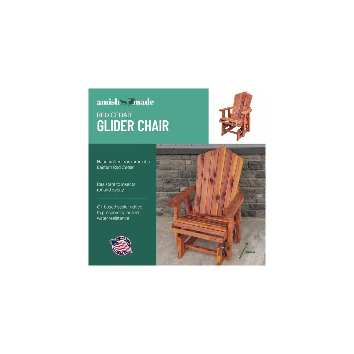 Cedar Fan-Back Outdoor Rocker M738