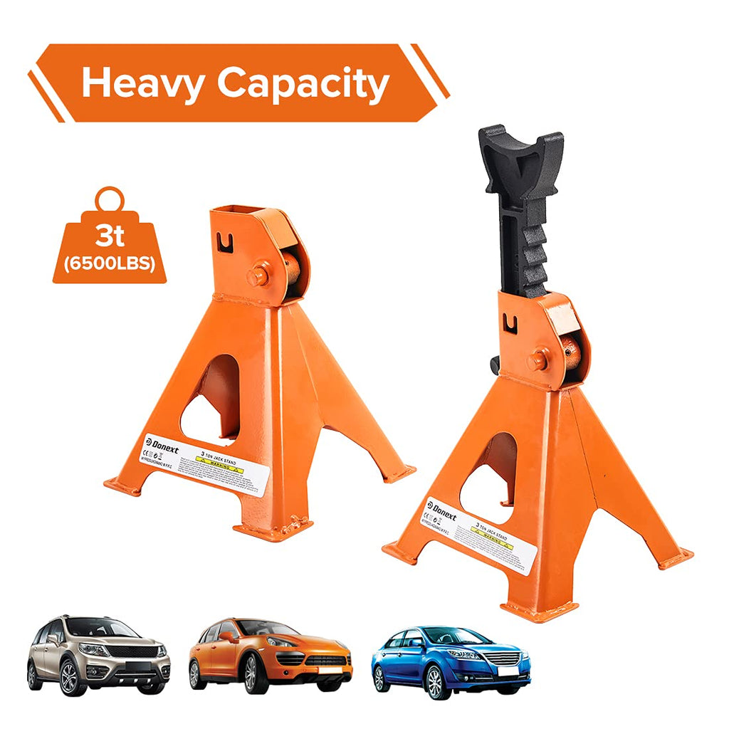 Steel Floor Jack and Orange Jack Stands R164