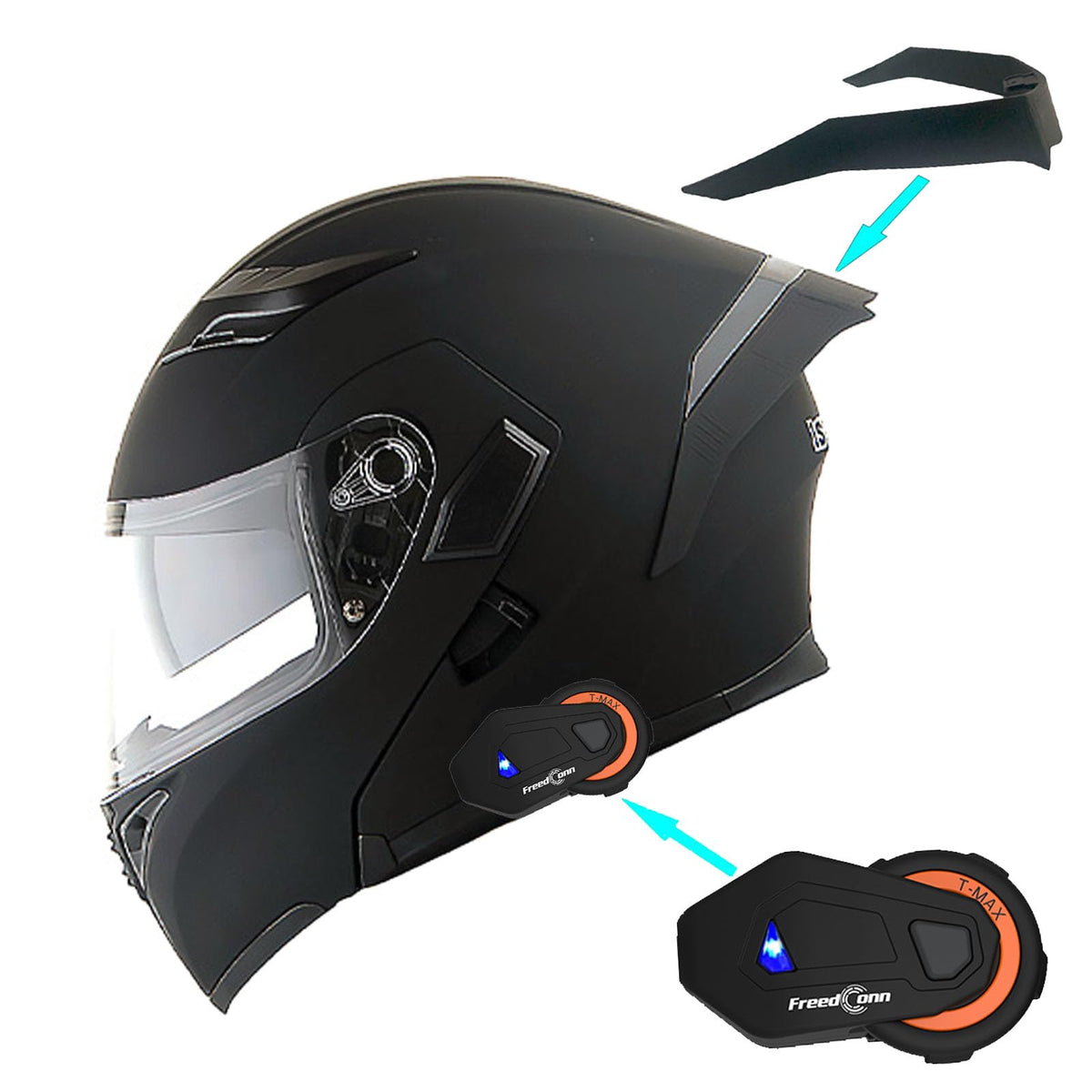 Motorcycle Modular Full Face Helmet with Dual Visor D957468