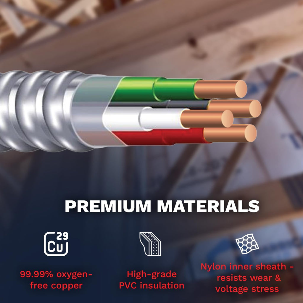10/3 Metal Clad Aluminum Armor Cable 100 Ft T4225