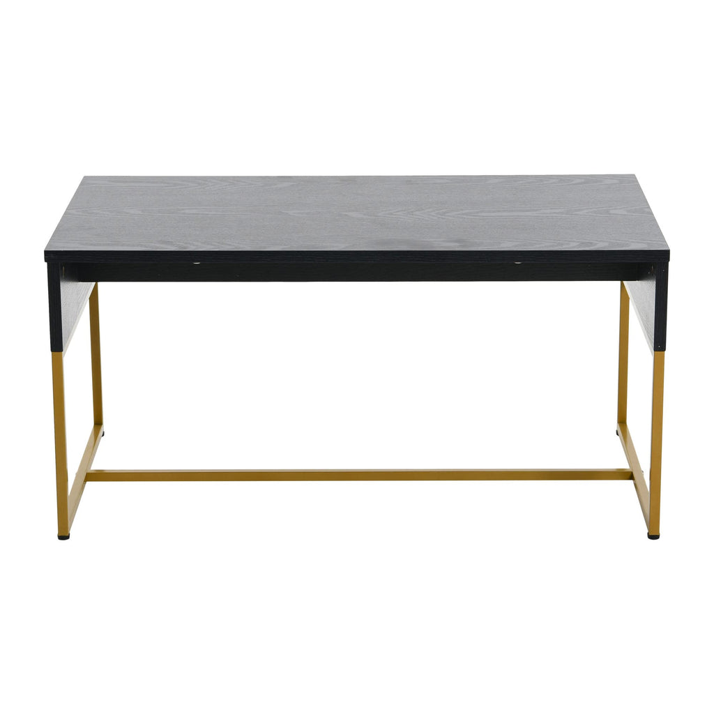Black Oak Finish Coffee Table with Iron Base K186329