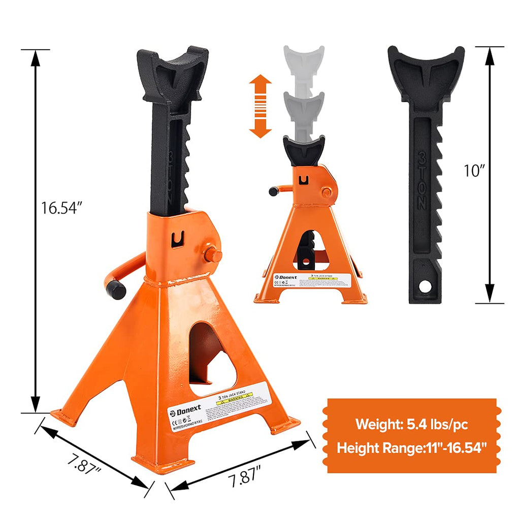 Steel Floor Jack and Orange Jack Stands R164