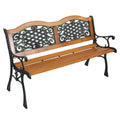 Cast Iron Teak Outdoor Bench 3-Seater E9211