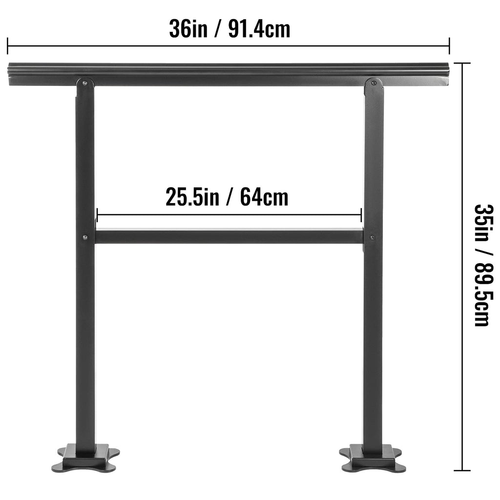 Aluminum Outdoor Stair Handrail 36 x 35 for 2-3 Steps O28923