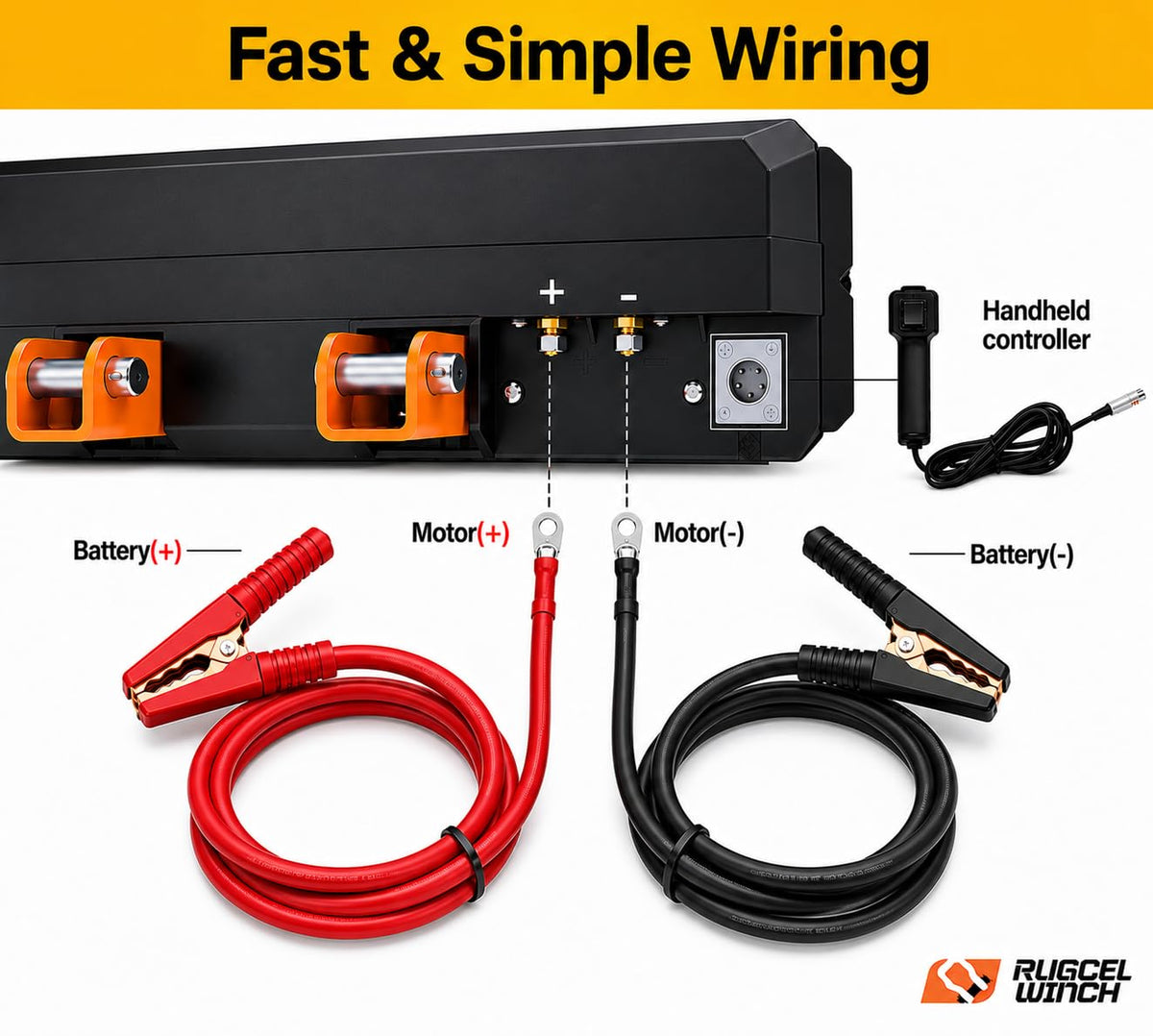 Portable 12V DC Electric Utility Winch 4500lb with Synthetic Rope V407