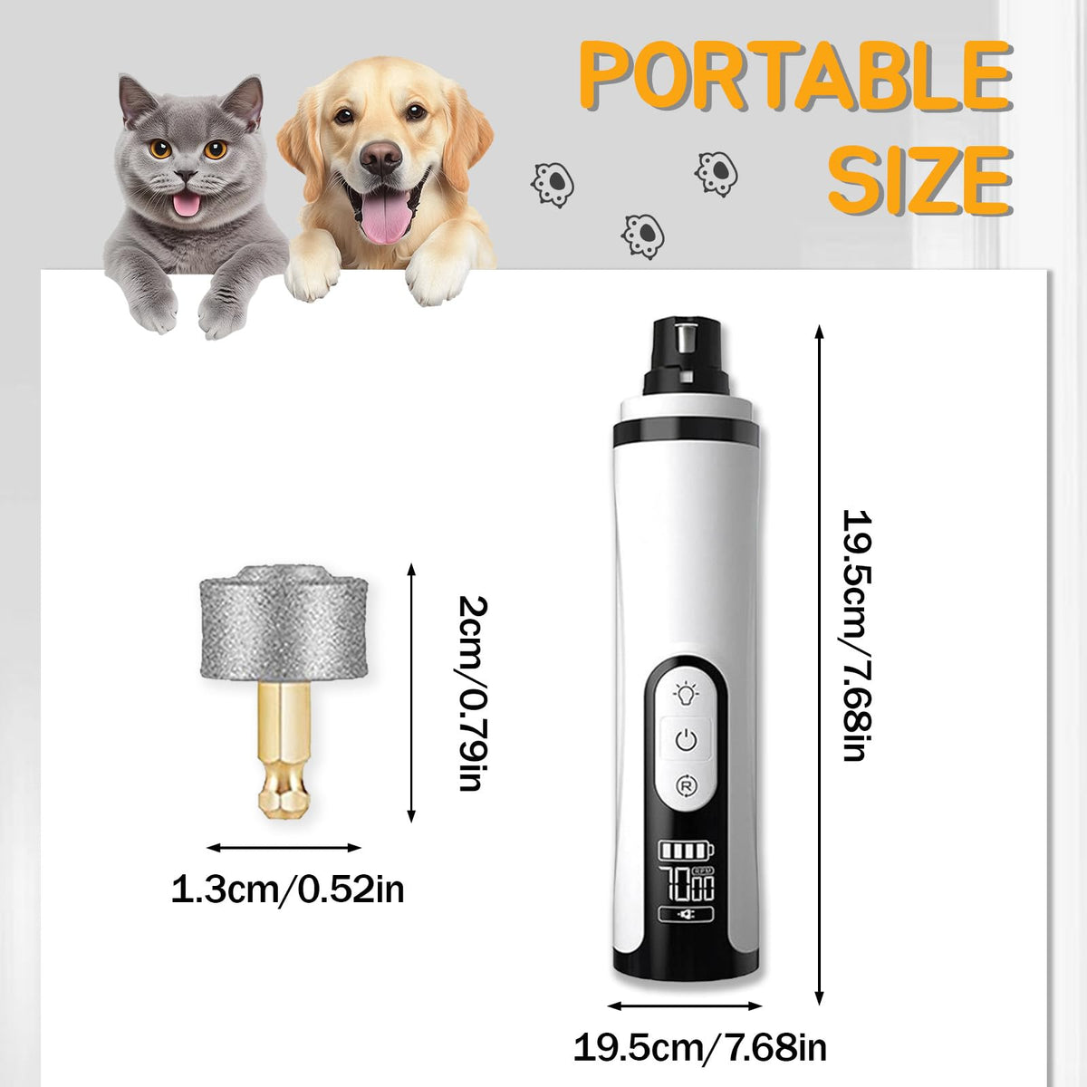 Rechargeable Silent Pet Nail Grinder Y6743