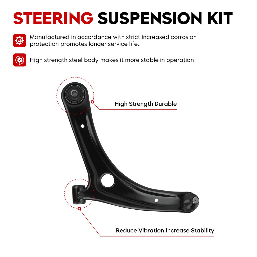 Front Lower Control Arm Suspension Kit with Ball Joint Tie Rods B42276