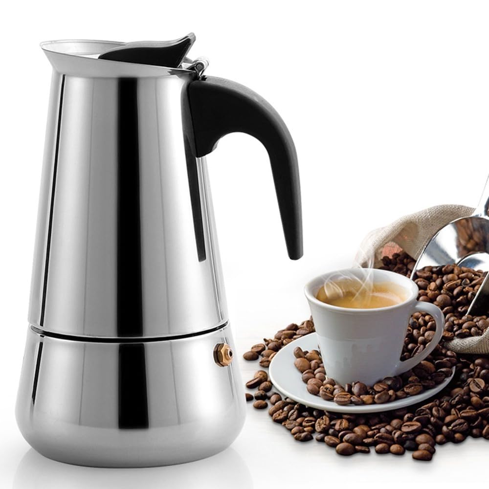 4 Cup Stainless Steel Stovetop Moka Pot V2319