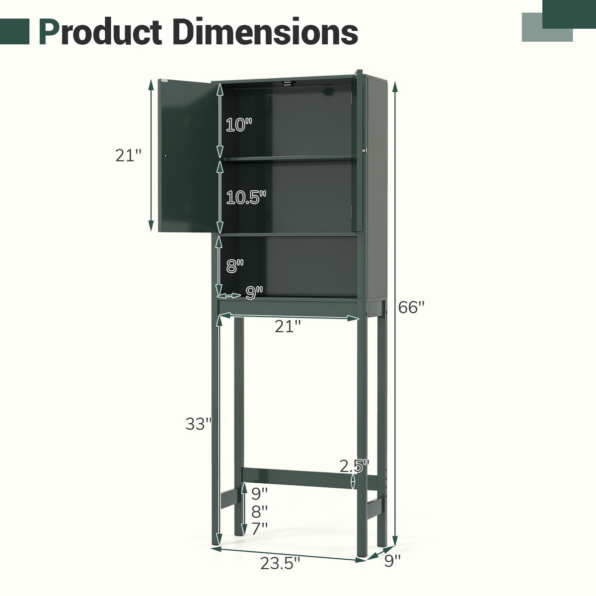 Over The Toilet Storage Cabinet with Fluted Doors C75840