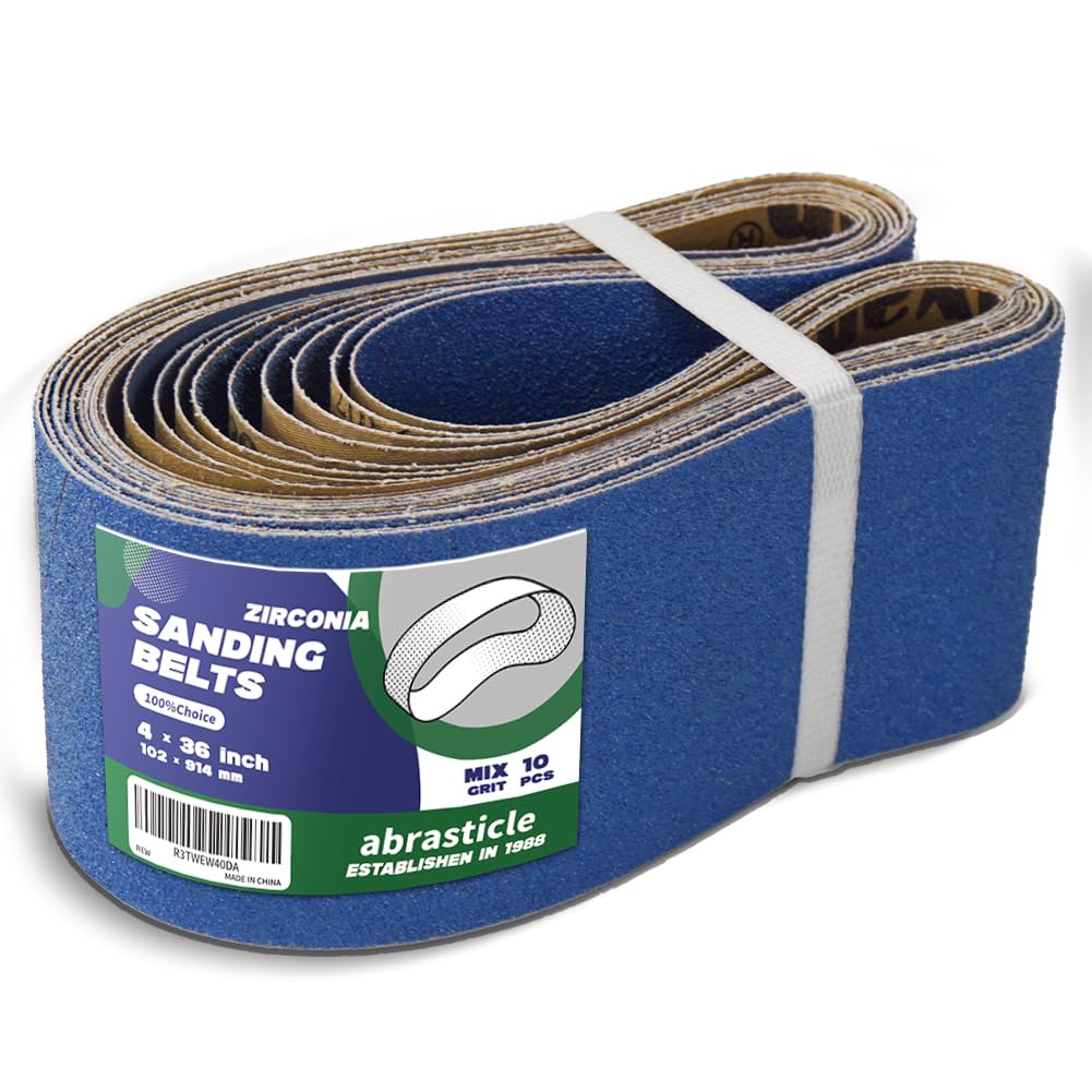 4" x 36" Zirconia Sanding Belts, 10 PCS Assorted Grits Y2267