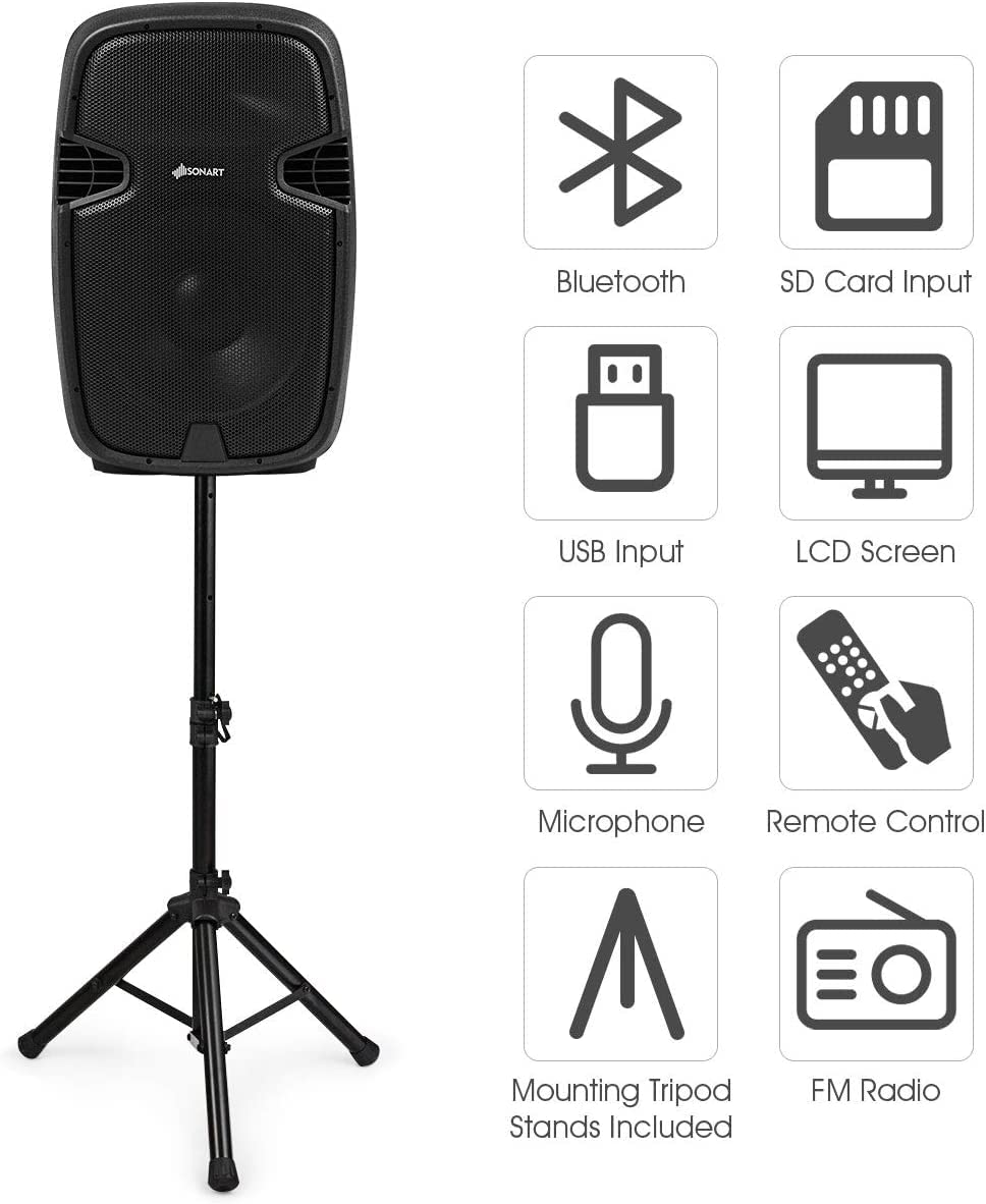 Portable 15" PA Speaker System Set J476