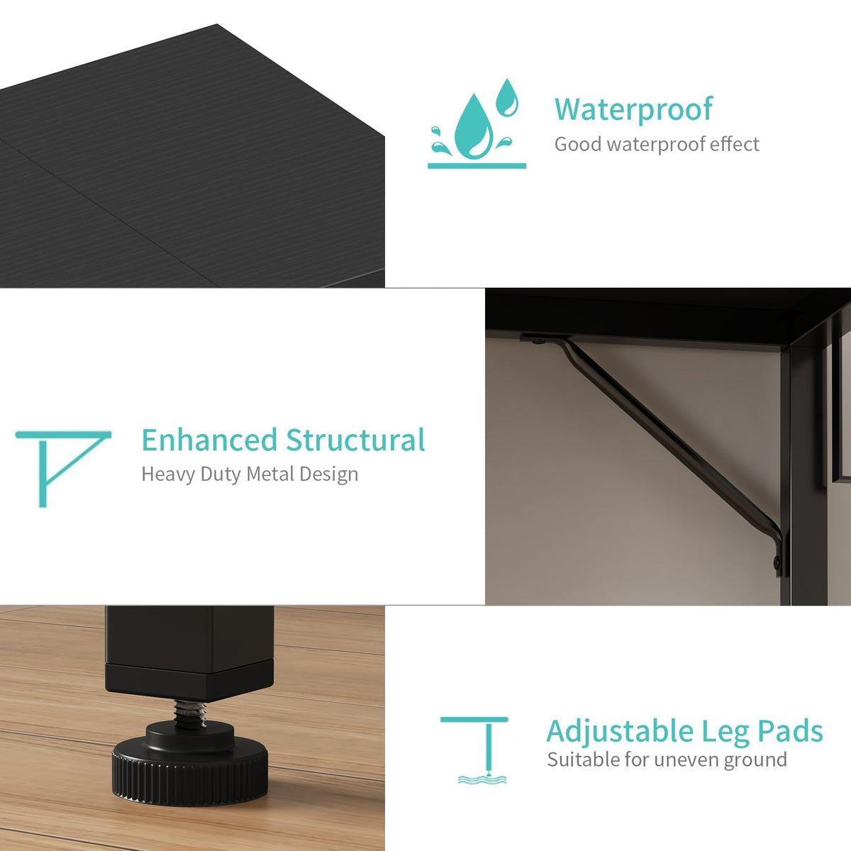 Black 32 Inch Small Desk with Storage Bag M590