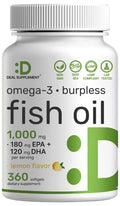 Omega-3 Fish Oil 360 Softgels 1,000mg Lemon Flavor H69319
